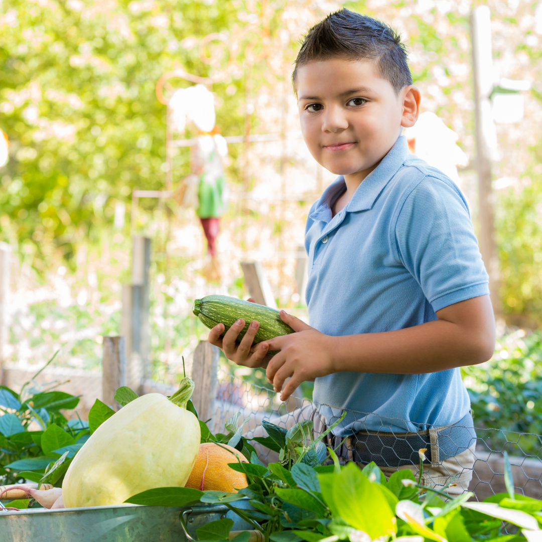 kid in garden