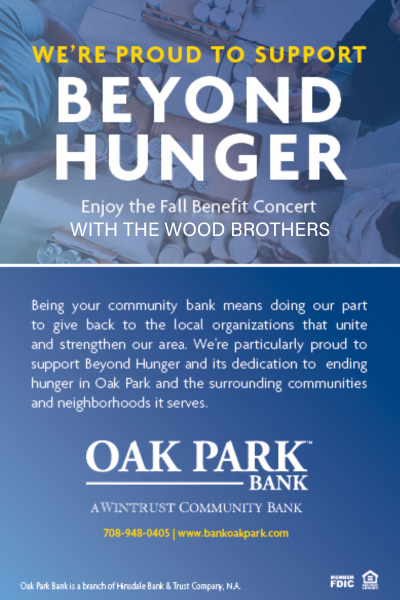 Oak Park Bank proudly supports Beyond Hunger