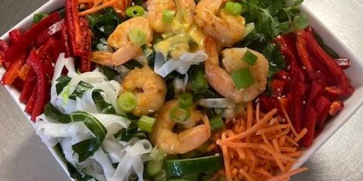 Health-Pho Summer Shrimp Salad with Light Mandarin Dressing by Angie's Pantry