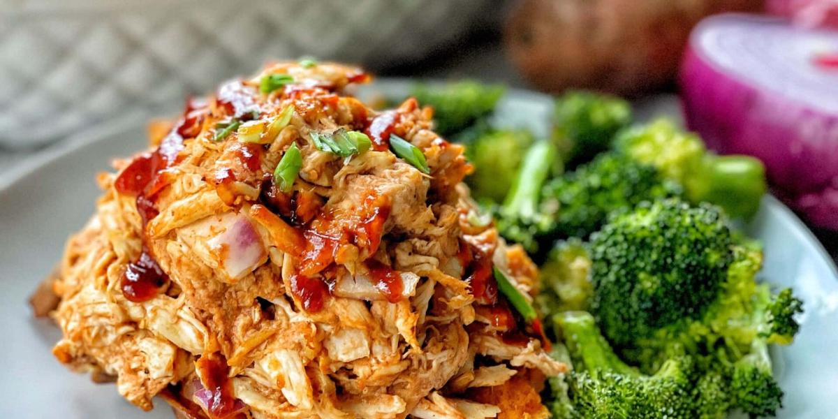 BBQ chicken stuffed sweet potatoes