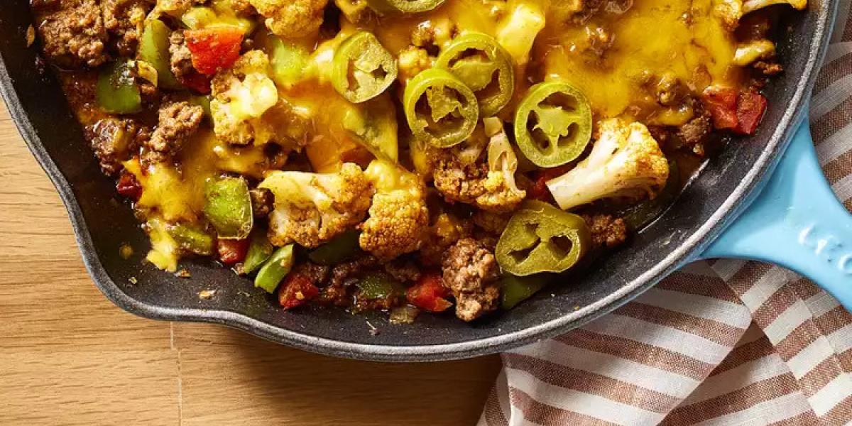 Cheesy ground beef cauliflower casserole