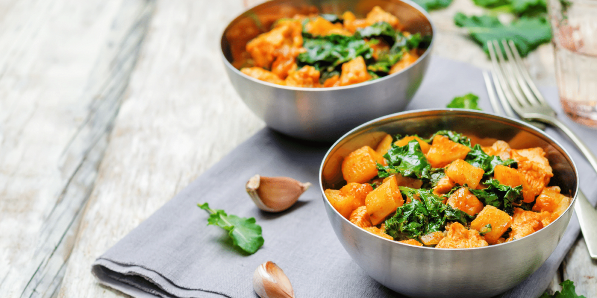 sweet potatoes and Kale