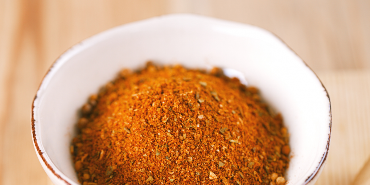 Homemade Taco Seasoning Recipe Photo. Image of mixed spices in a white bowl.