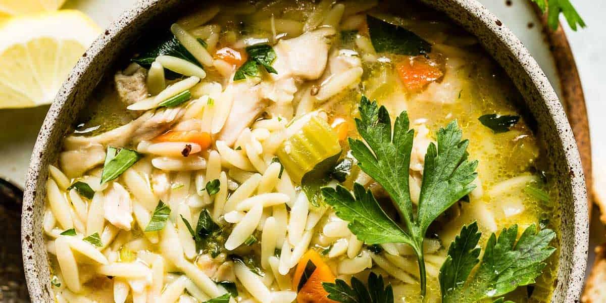 Lemon Chicken Orzo Soup