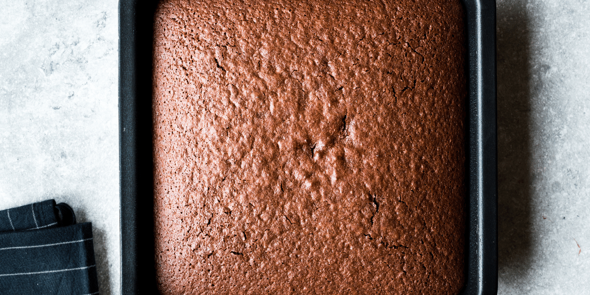 Chocolate Cake in square pan - depression era cake