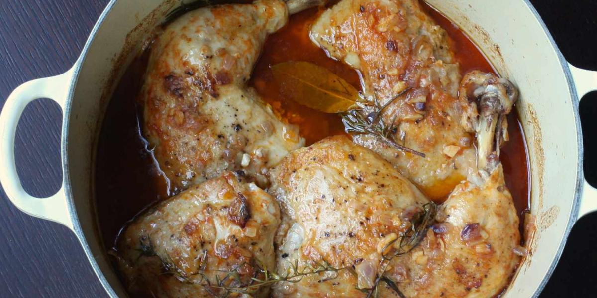 chicken leg rosemary broth garlic oil