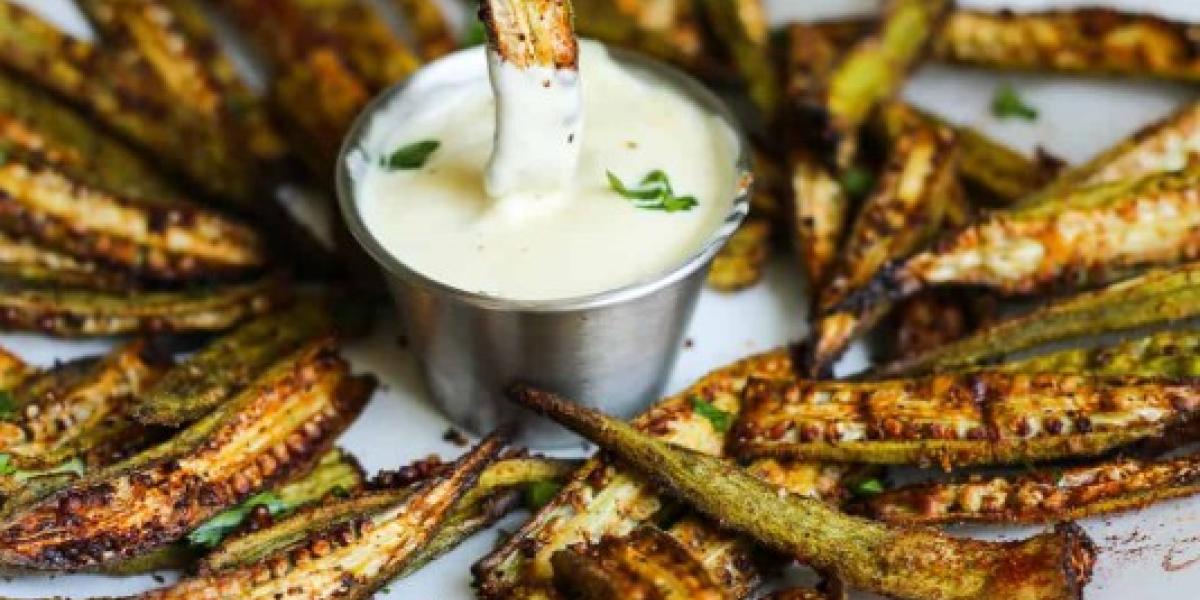 Crunchy Cajun Okra with Lemon Garlic Mayo