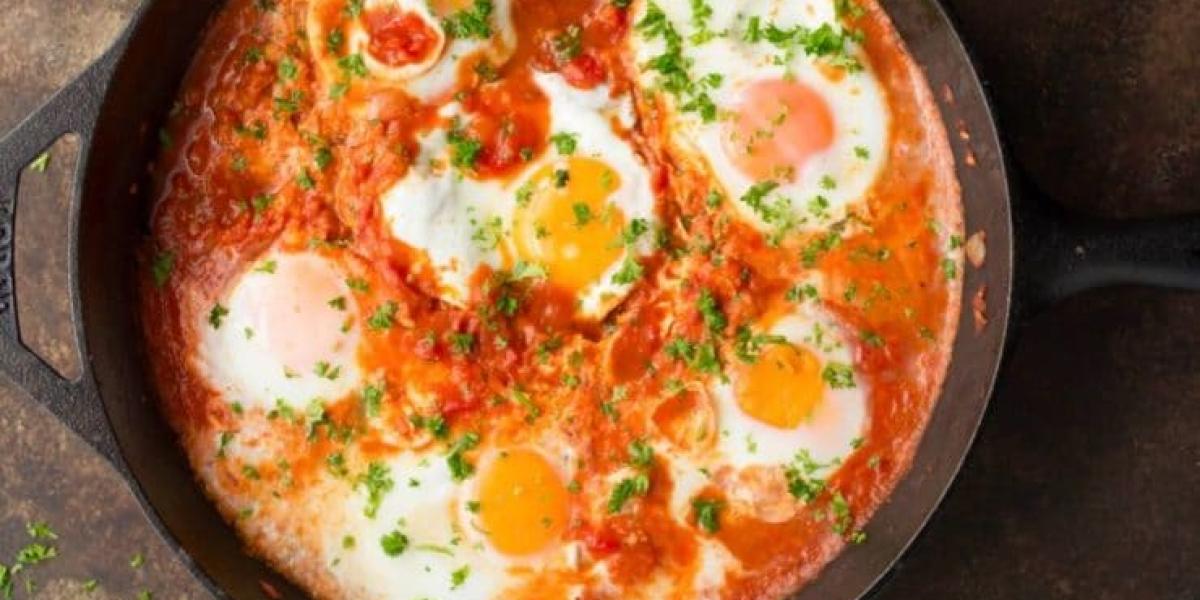 eggs, tomatoes, feta, parsley