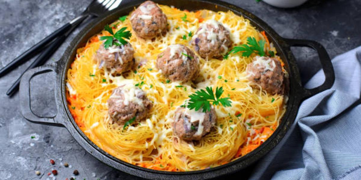 spaghetti squash and meatball casserole