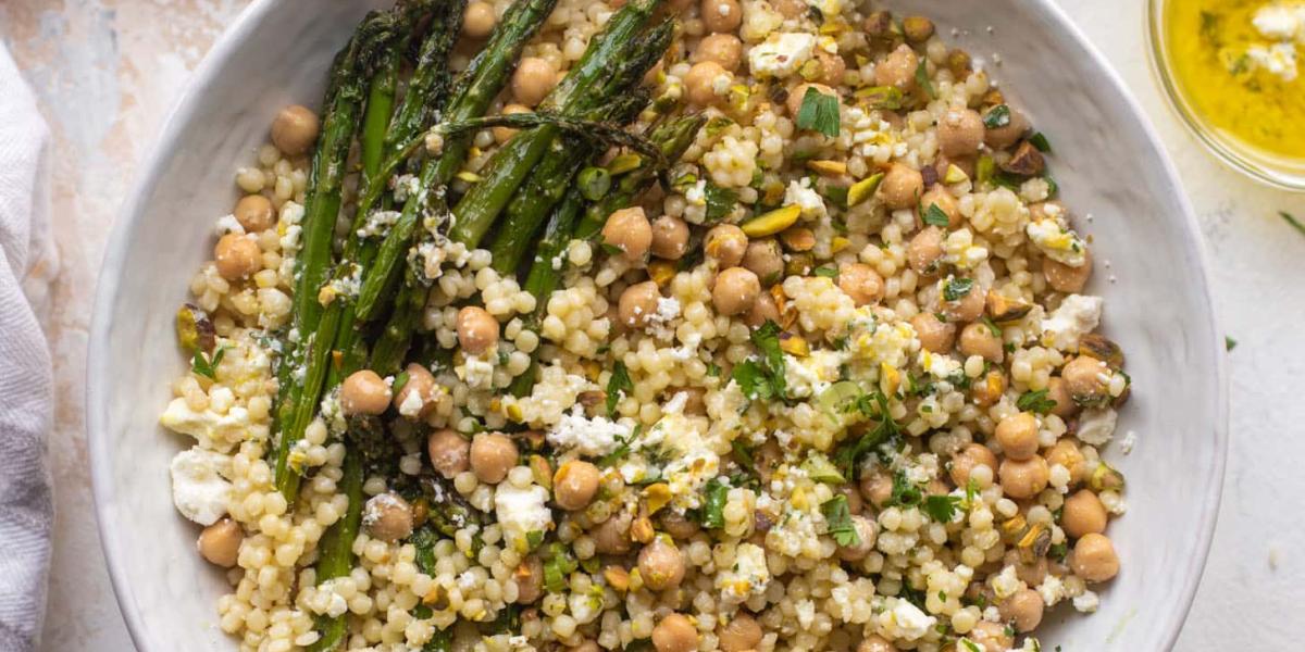 Spring Elbows with Lemon Feta Vinaigrette