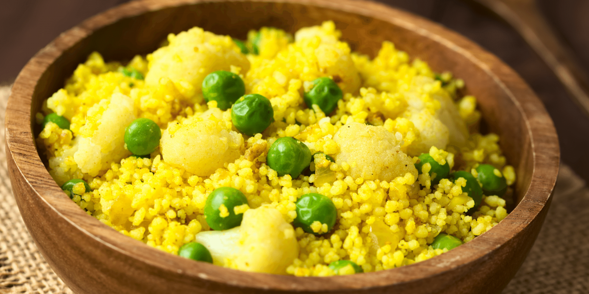 cous cous and peas
