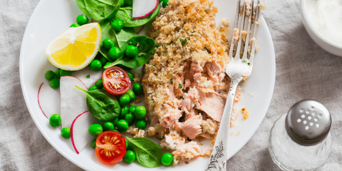 Baked Salmon with breading 
