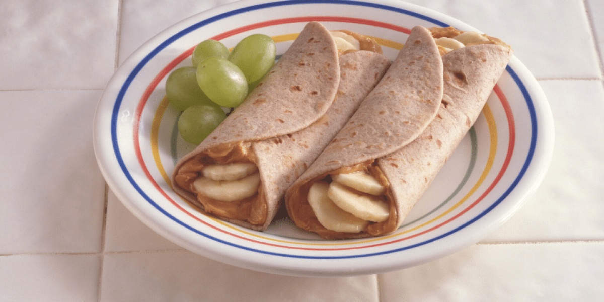 banana peanut butter tortilla pocket