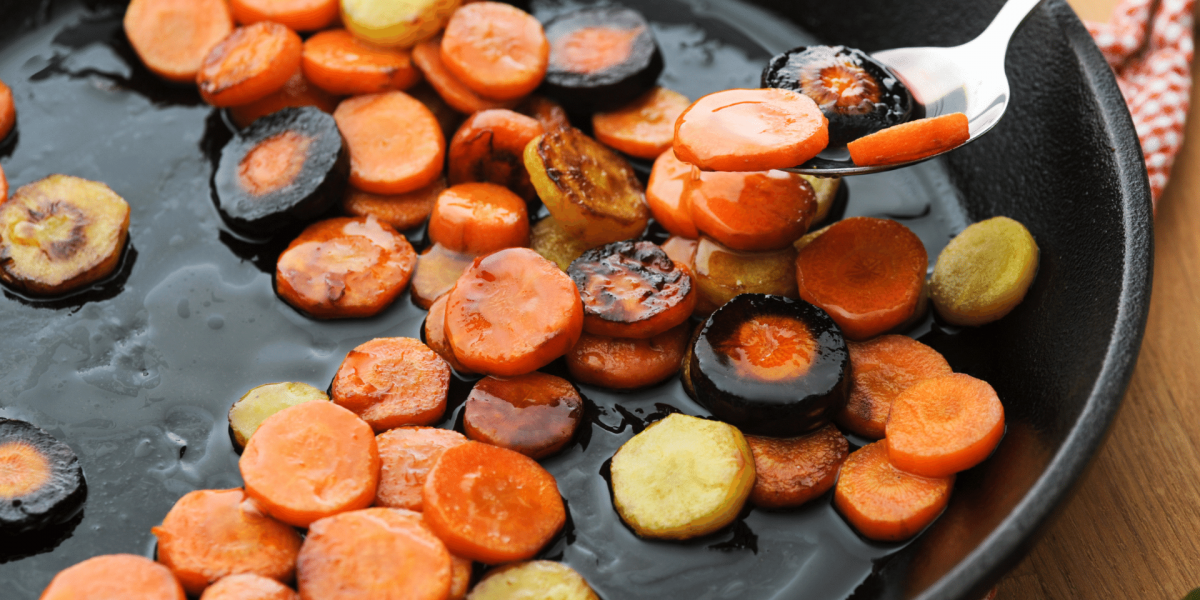 Butter glazed rainbow carrots