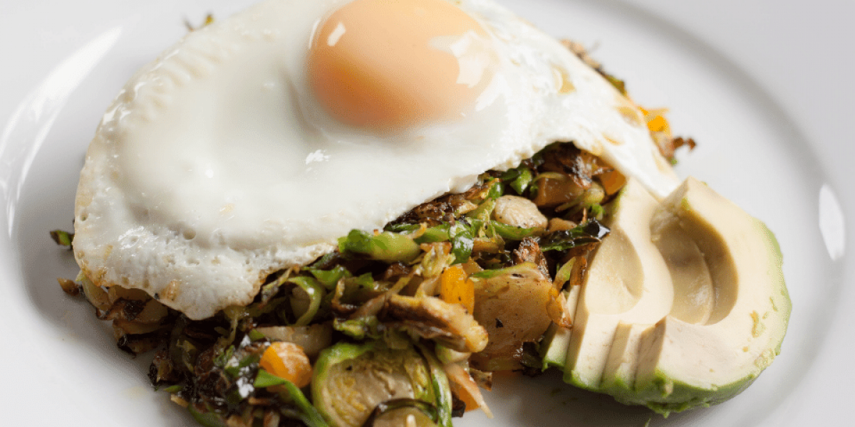 brussels sprouts with a poached egg