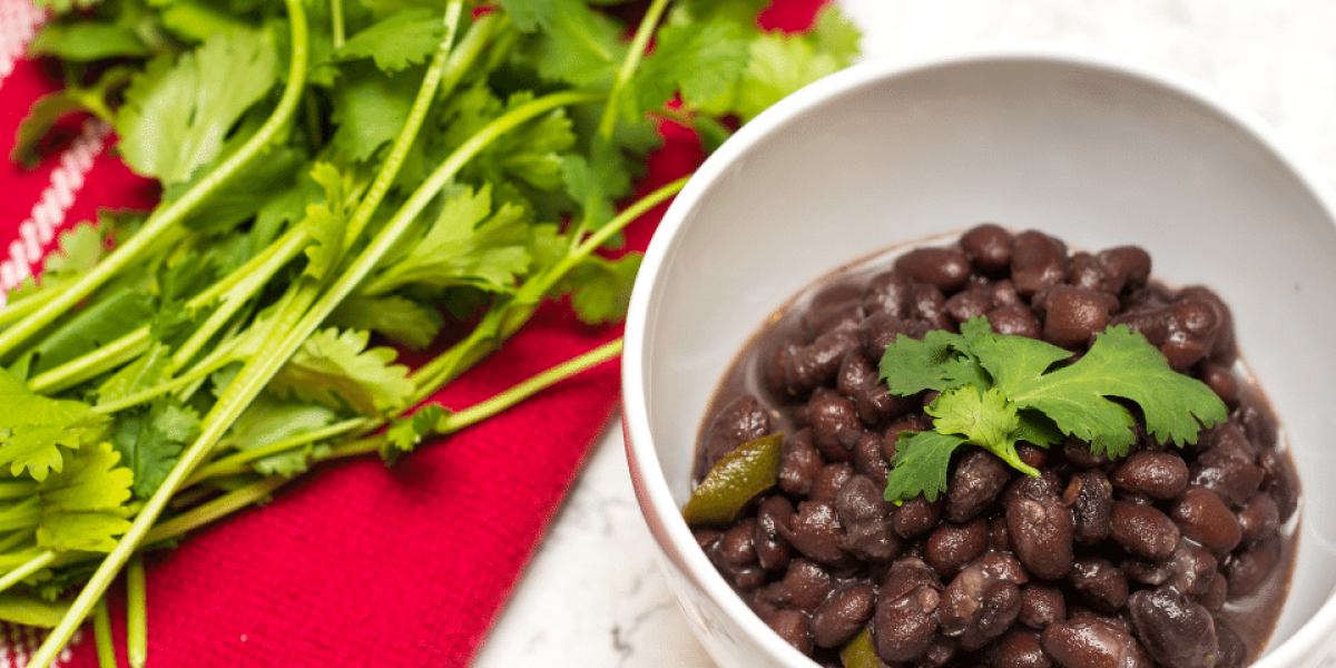 Black beans with cilantro