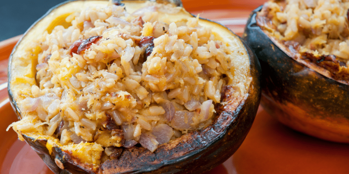 stuffed acorn squash with rice and cranberries