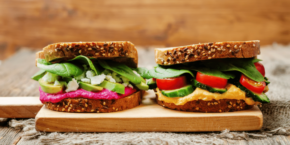 hummus and veggie sandwiches