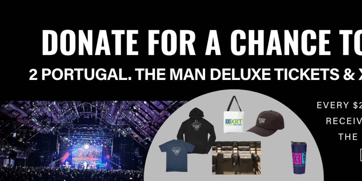 image of concert venue with swag items for donate for a chance to win tickets to 11.22 show with XRT swag