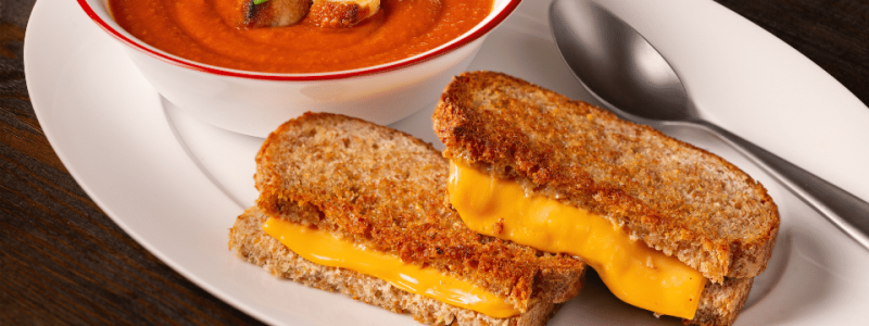 tomato soup and grilled cheese 