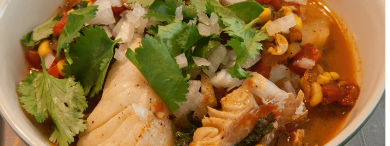 fish and cilantro with salsa