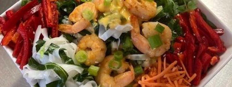Health-Pho Summer Shrimp Salad with Light Mandarin Dressing by Angie's Pantry