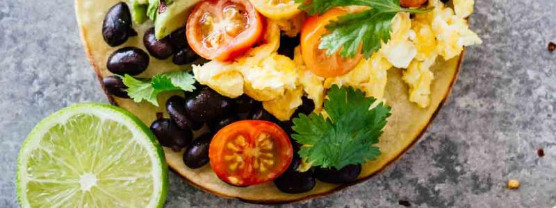 corn tortilla black beans cilantro