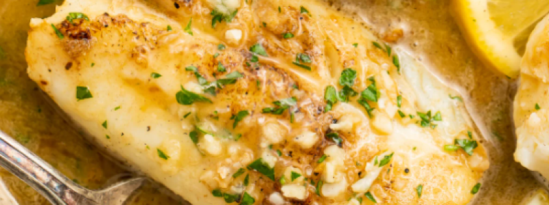 Cod Fillet with Butter and Garlic