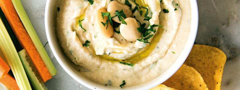 mashed white beans with garlic and lemon