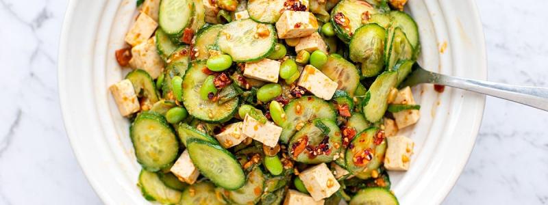 Asian Cucumber Tofu Salad