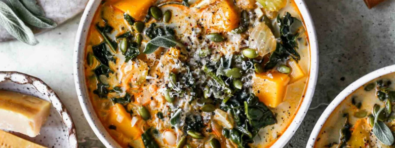 Autumn squash and bean soup