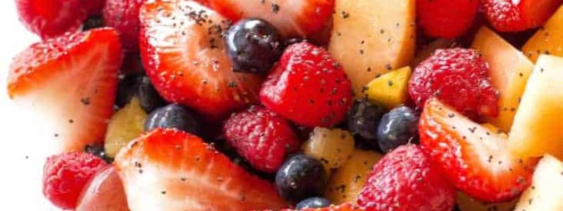bananas blueberries raspberries honey poppy seeds