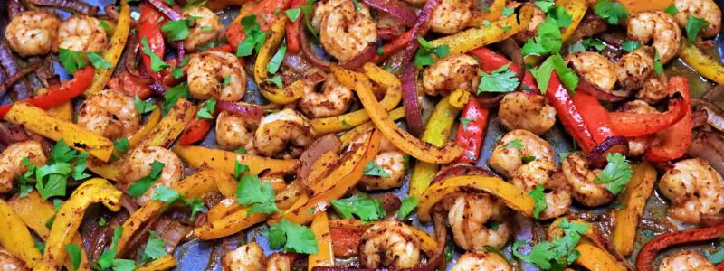 sheet pan southwest shrimp skillet