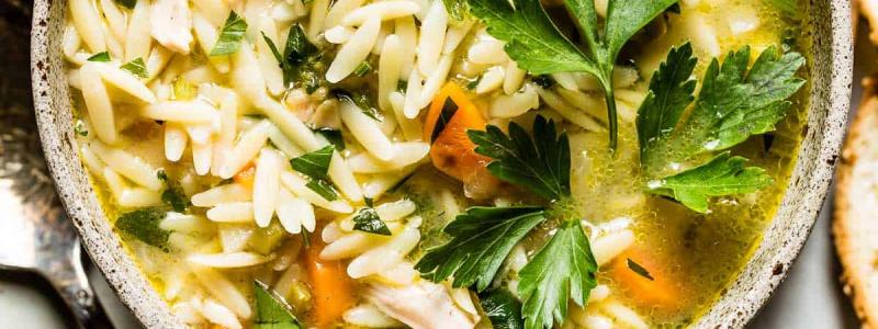 Lemon Chicken Orzo Soup
