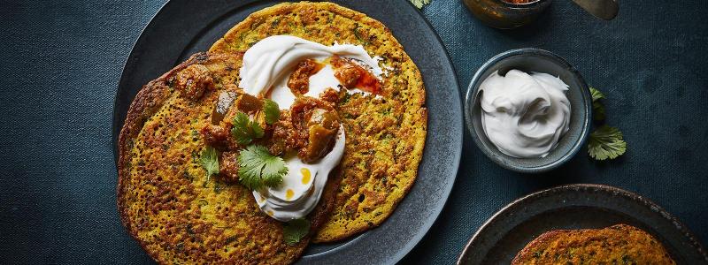 lentils chickpea flour herbs yogurt