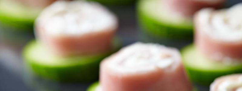 deli ham cream cheese sliced cucumber