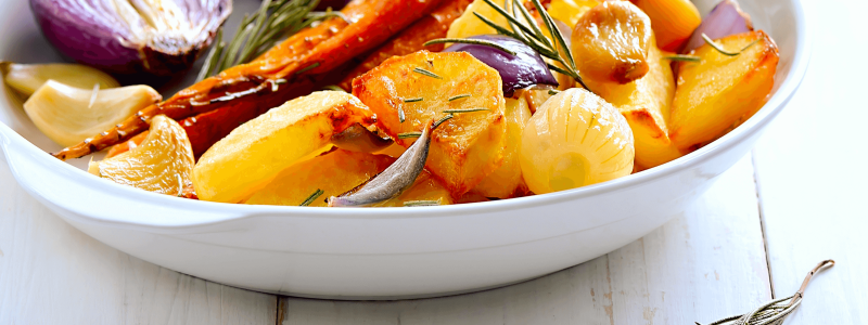 Roasted Vegetables onion carrot parsnip