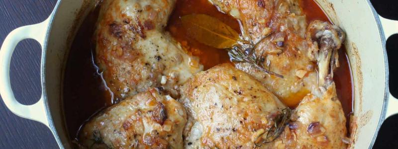 chicken leg rosemary broth garlic oil