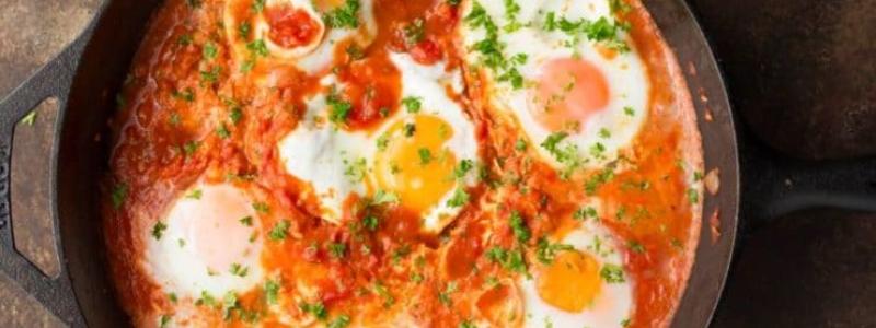 eggs, tomatoes, feta, parsley