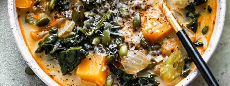 butternut squash onion kale garlic celery