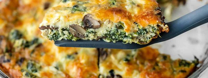 Spinach and Mushroom Crustless Quiche