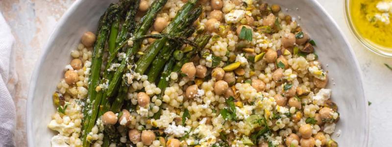 Spring Elbows with Lemon Feta Vinaigrette