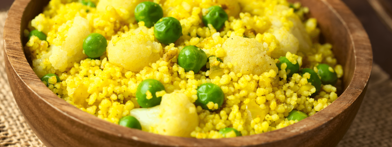 cous cous and peas
