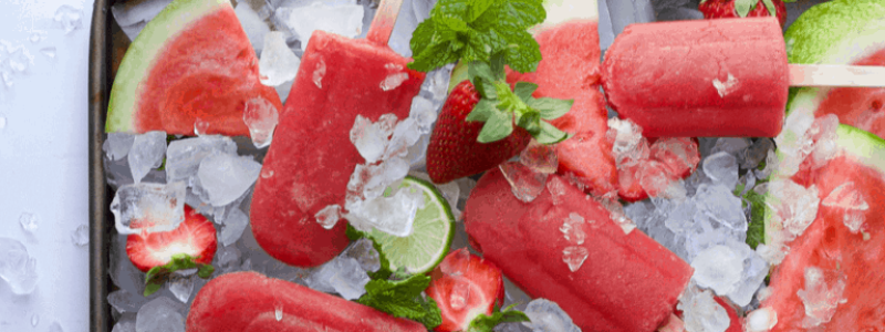 Strawberry popsicles