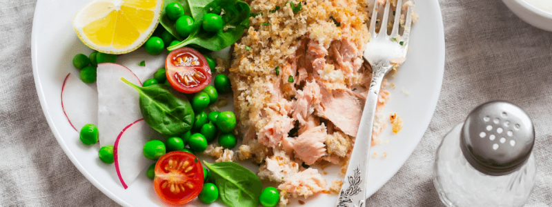 Baked Salmon with breading 