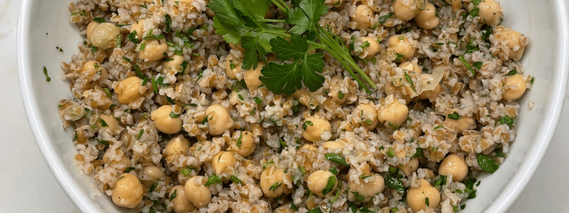 Bulgar and Chickpea Pilaf