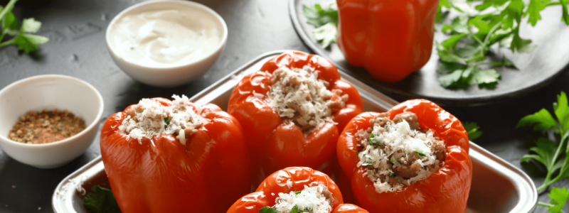 Stuffed red peppers