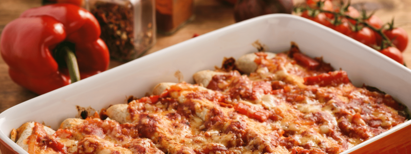Black bean and sweet potato and tortilla casserole