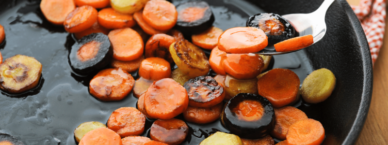 Butter glazed rainbow carrots