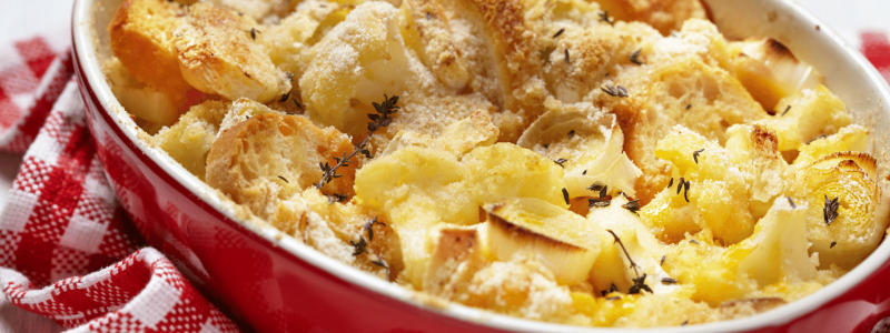 Cheesy veggie strata